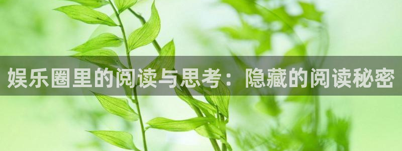彩神vii官方：娱乐圈里的阅读与思考：隐藏的阅读秘密